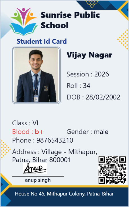 DTU University Student ID Format Design for PVC Print